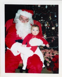 This was Olive's first time meeting Santa.